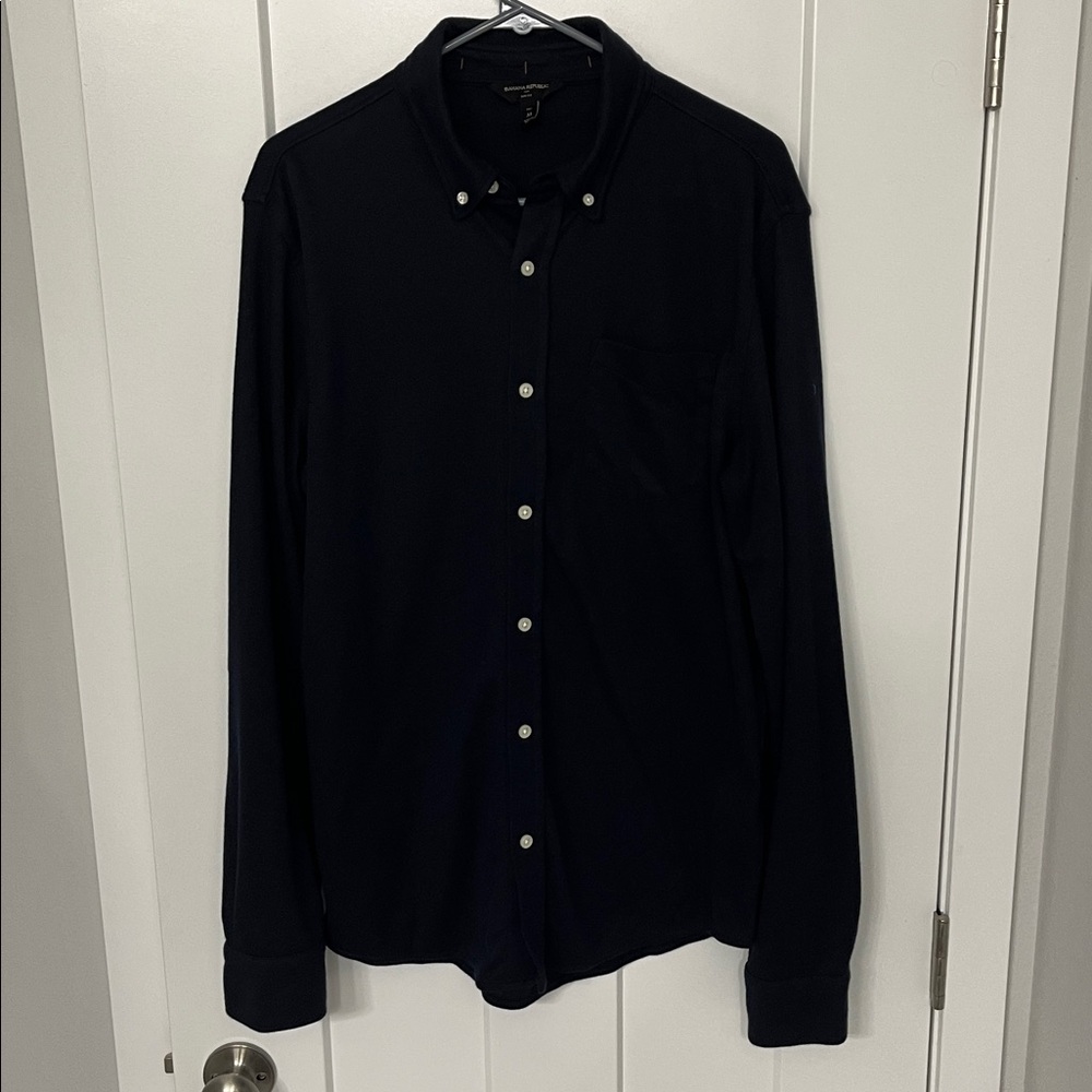 Banana Republic Dark Blue Slim Fit Shirt Size Medium Tall.